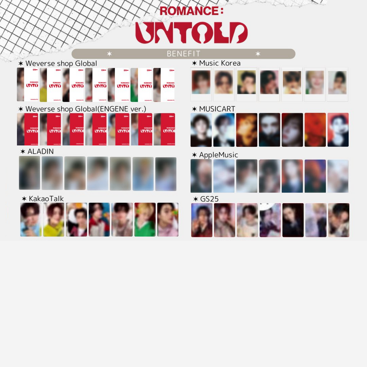 [PRE-ORDER] ENHYPEN 2ND FULL ALBUM ROMANCE : UNTOLD POB PHOTOCARD