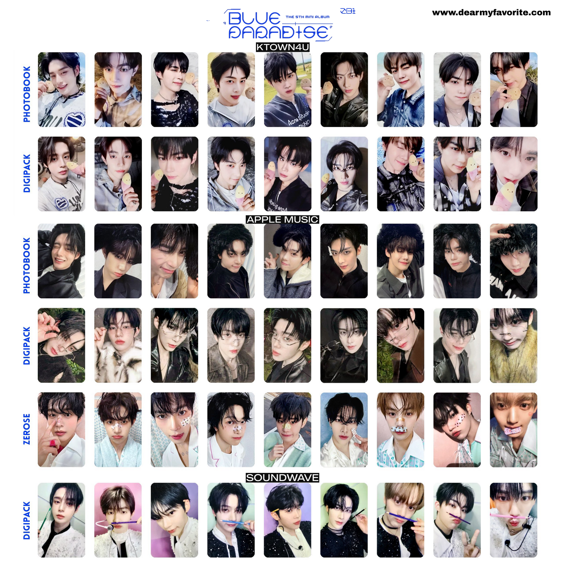 ZEROBASEONE BLUE PARADISE OFFICIAL POB PHOTOCARD – Dear My