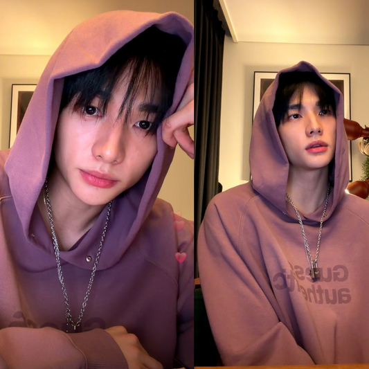 [HYUNJIN's PICK] GUESS KOREA EXCLUSIVE OFFICIAL GRADIENT WASH HOODIE PURPLE