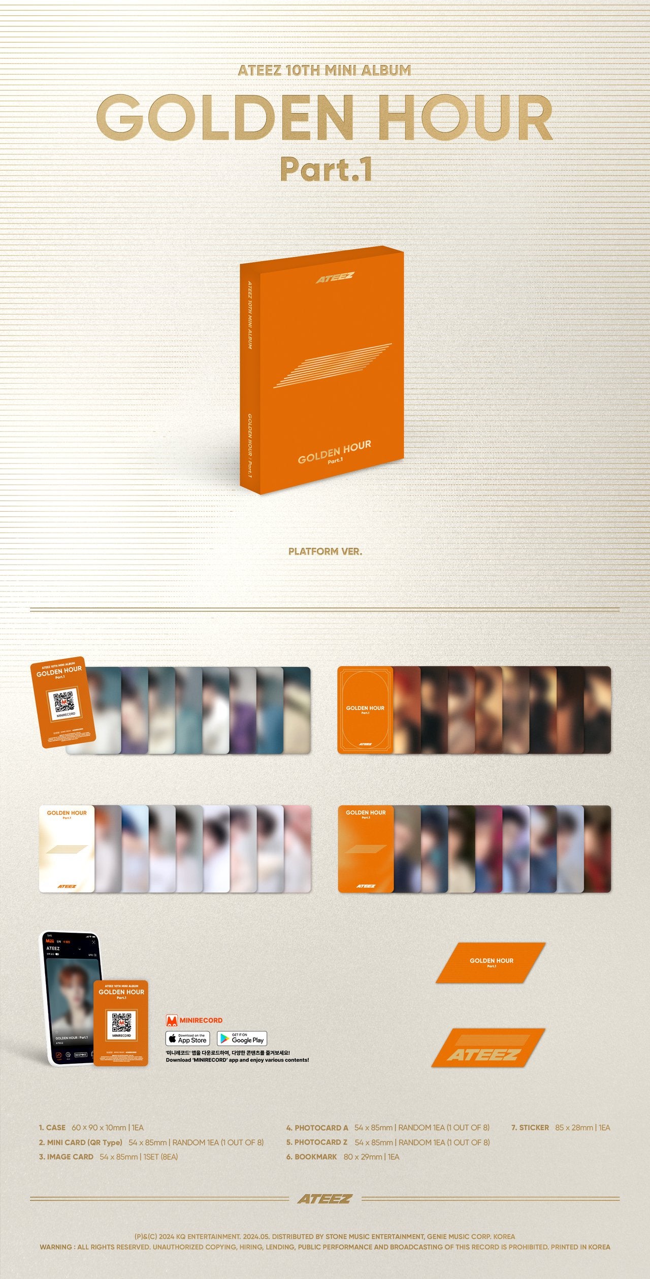 [PRE ORDER BENEFIT] ATEEZ 10th Mini Album GOLDEN HOUR : Part.1 PLATFORM VER.