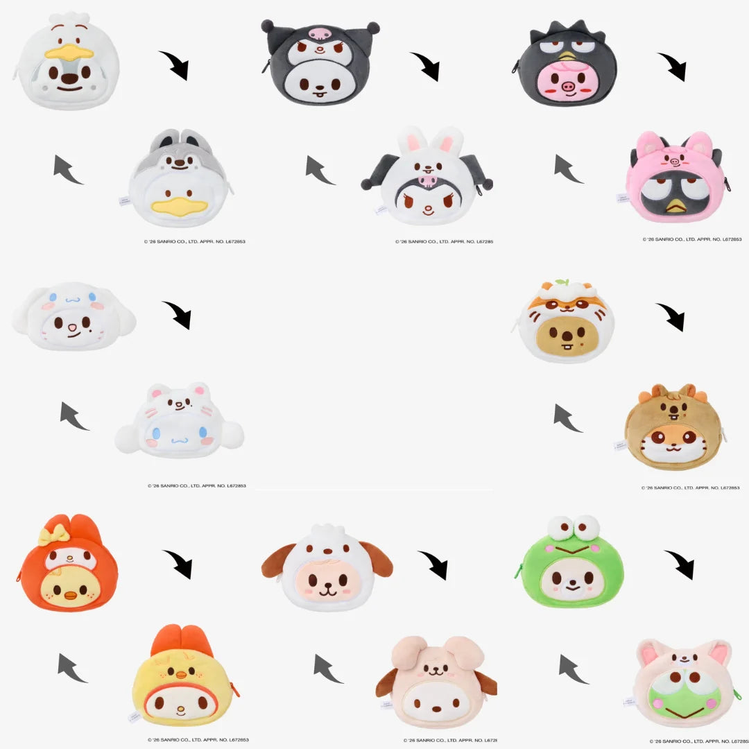 [PRE-ORDER BENEFIT] Stray Kids World Tour RUN IT JAPAN OFFICIAL MD SKZOO×SANRIO CHARACTERS REVERSIBLE POUCH